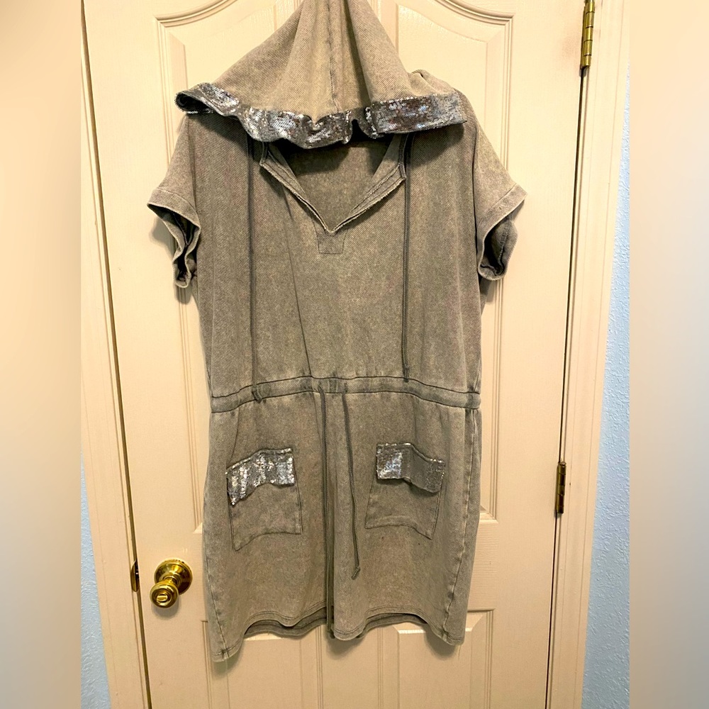 Venus sequin hooded dress